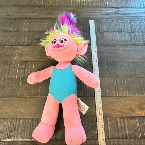 Build A Bear DreamWorks Trolls POPPY Stuffed Animal Doll Plush Rainbow Hair Pink - Picture 2 of 8